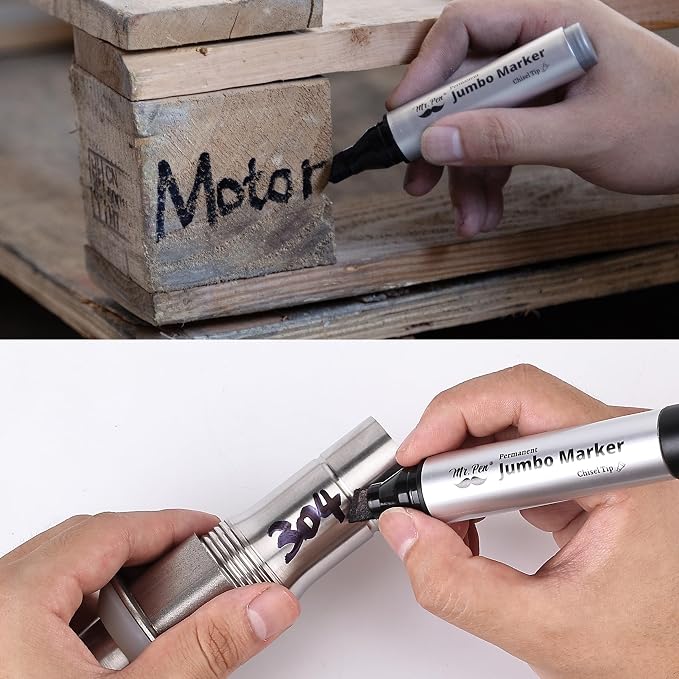 Mr. Pen- Jumbo Permanent Markers, 4 Pack, Chisel Tip | Wide Tip, Thick - Image 6