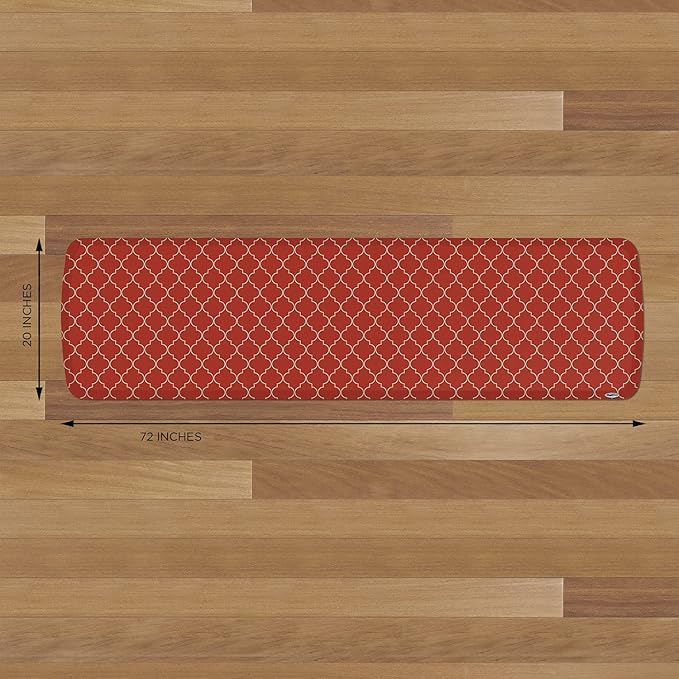 GelPro Elite Premier Anti-Fatigue Kitchen Comfort Floor Mat, 20x72, Trellis Red Chile Stain Resistant Surface with Therapeutic Gel and Energy-Return Foam for Health & Wellness-DeskLoop Office
