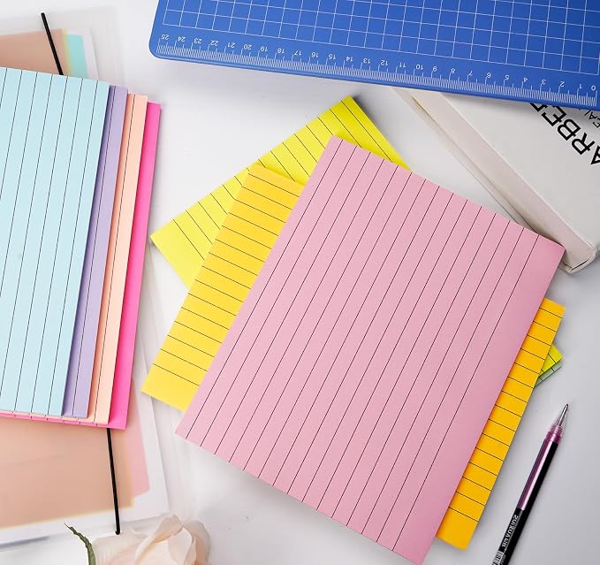 8 Pack Lined Sticky Notes 8x6 in Post, 400 Sheets Large Ruled Post Stickies - Image 9