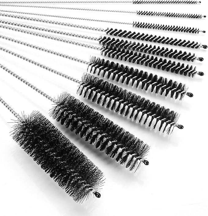 CiaraQ Bottle Cleaning Brushes, 8 Inch Nylon Tube Brush Set | Black Cleaner - Image 6