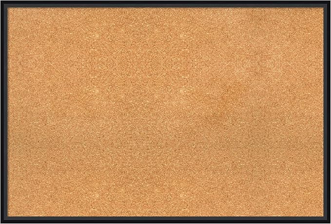 Amanti Art Natural Cork Board for Wall, 25x37 Vision Board with Black Wood Frame, Large Corkboard Office Decor for Home Organization, Modern Contemporary Corkboard Pinboard to display items for home-DeskLoop Office