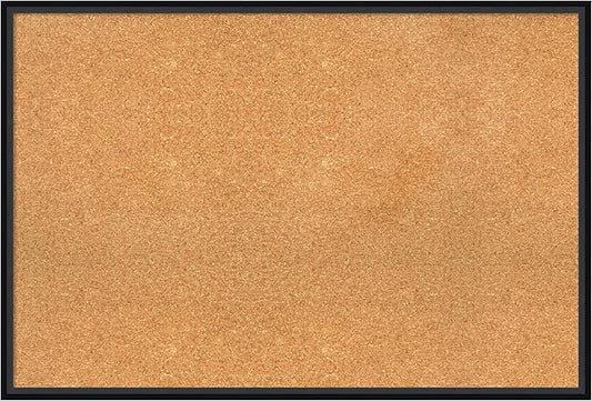 Amanti Art Natural Cork Board for Wall, 25x37 Vision Board with Black Wood Frame, Large Corkboard Office Decor for Home Organization, Modern Contemporary Corkboard Pinboard to display items for home-DeskLoop Office