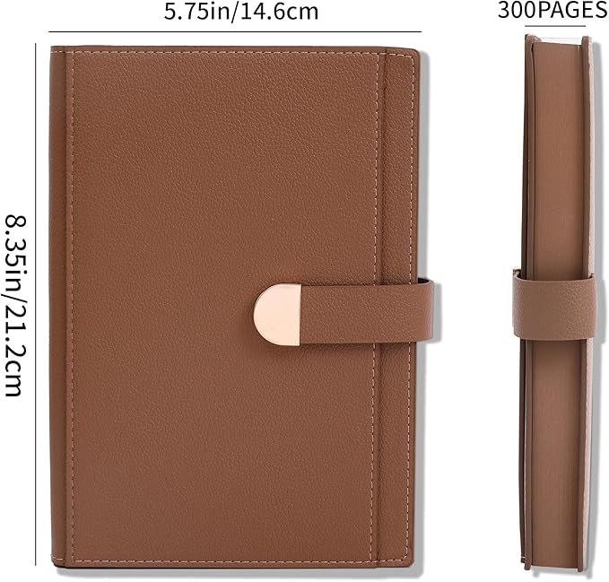 Textured Hardcover Lined Journal for Women Men Magnetic Buckle A5 Leather Journal Notebook with Gift Box 300 Pages 67 lb./100 gsm Paper College Ruled Journaling Notebook for Writing Work School Daily Diary-DeskLoop Office