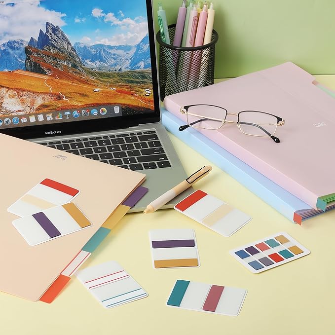Mr. Pen- Sticky Index Tabs, 500 Pcs, 21 Sets, Colorful Sticky Tabs for Notebooks, Page Markers, Page Tabs for Binders, Page Tabs Sticky Tabs for Books, Notebook Tabs, Book Sticky Tabs for Notebooks-DeskLoop Office