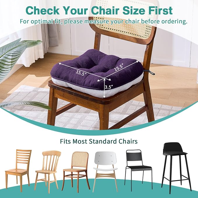 BETU Chair Cushions for Dining Chairs Set of 6, 3.5" Thick Kitchen Table Chair - Image 4