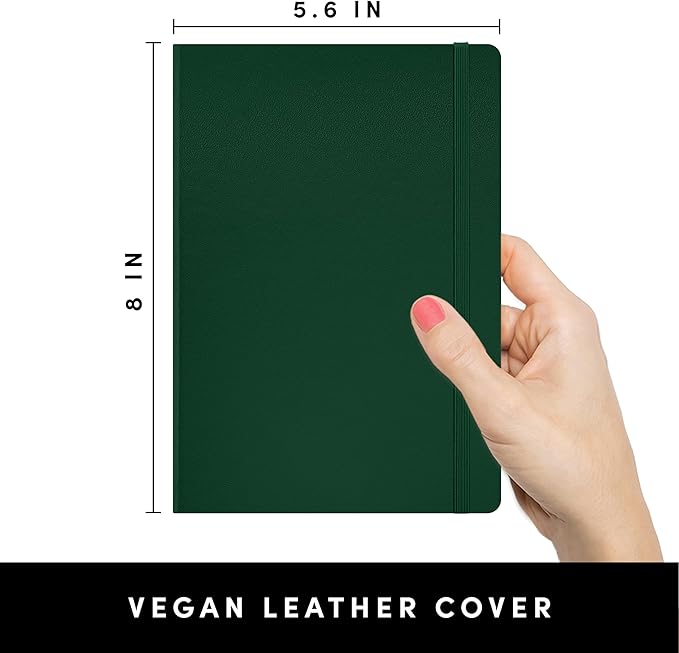 PAPERAGE Lined Journal Notebook, (Dark Green), 252 Pages, Medium 5.6 in x 8 in - 100 GSM Thick Paper – Hardcover Journaling Notebook for Work, School & Note Taking-DeskLoop Office