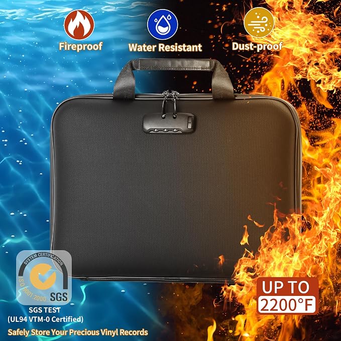 Fireproof Document File Organizer Bag, Hard Case Fireproof Waterproof Important - Image 4