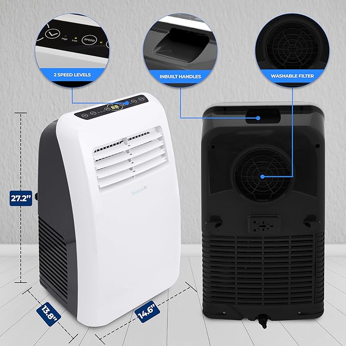 3-in-1 Portable Air Conditioner with Built-in Dehumidifier Function,Fan Mode, Remote Control, Complete Window Mount Exhaust Kit-DeskLoop Office