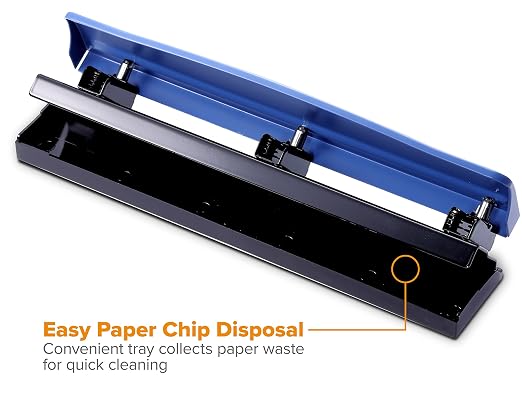Bostitch Office Premium 3 Hole Punch, 12 Sheet Capacity, Rubber Base, - Image 4