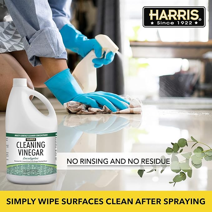 HARRIS Cleaning Vinegar All Purpose Household Surface Cleaner, 128oz (Eucalyptus) with Easy Pour Funnel Included-DeskLoop Office