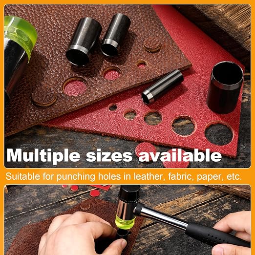 Veroave 5 Sizes Leather Hole Punch, Hollow Punch Cutter Tool Set - Image 6
