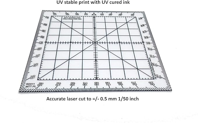 Douglas Protractor Graduated in Degrees for Angle Measurements and map Plotting for Outdoor, Marine or air Navigation, Hiking, Orienteering and Survival-DeskLoop Office