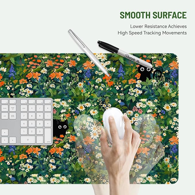 Mousepad Desk Mat Gaming Large Keyboard Cute Office Desktop Computer Laptop Cat - Image 3
