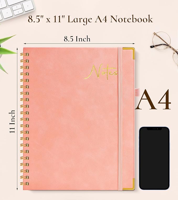 Blank Spiral Notebook Journal 8.5” x 11”, A4 Large Hardcover Sketch Book - Image 2
