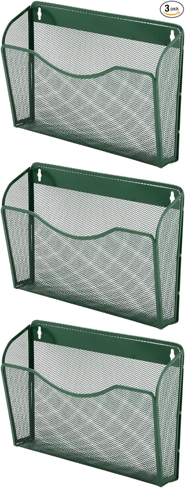 EASEPRES 3 Single Pocket Mesh Hanging File Organizer, Vertical Wall Mounted by EASEPRES