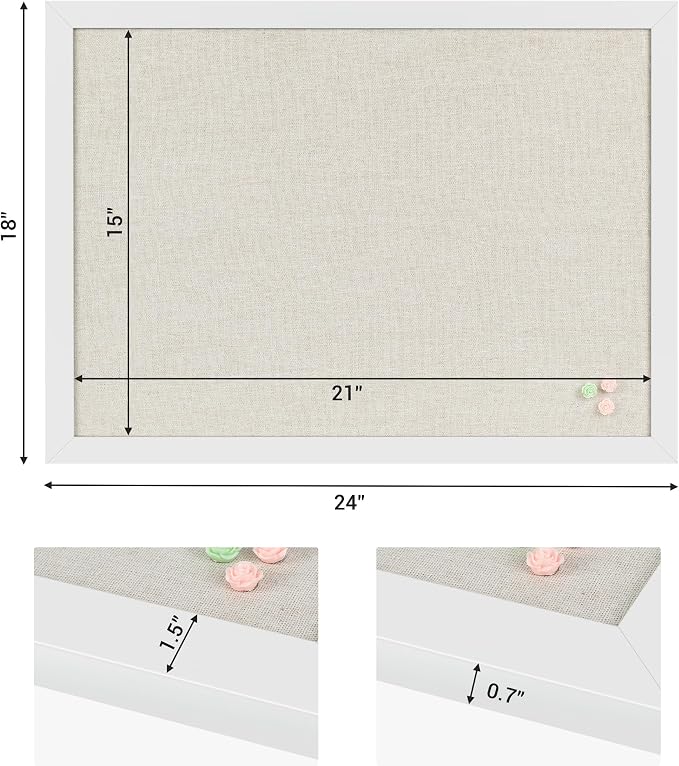 White Cork Board Bulletin Board - Image 6