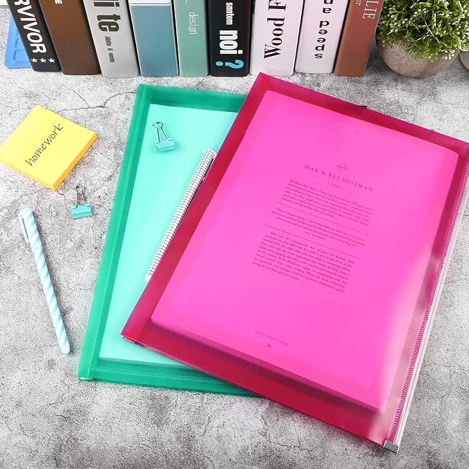 EOOUT 8pcs Plastic Envelopes, Poly Zip Envelopes, Letter Size, Expanding - Image 7