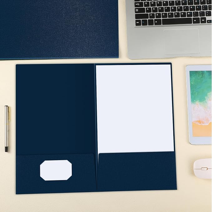 25 Pack 9" x 14.5" Legal Size Folders Linen Presentation Folders Bulk - Image 4