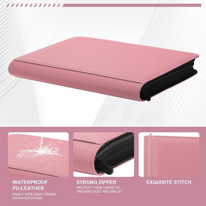 Toploader Binder, Trading Card Binder Storage Hold up 288 Cards 9-Pocket Top - Image 2