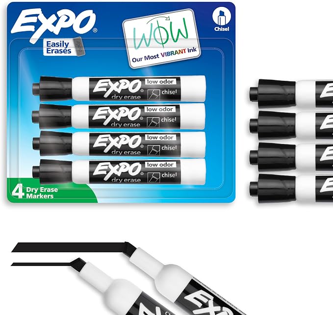 EXPO Dry Erase Markers, Low Odor Ink, Chisel Tip, Organization, Essential by Unknown
