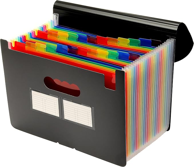 Mukawa 24 Pocket Expanding File Folder, Expandable Accordion File Organizer by Unknown