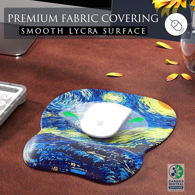 MROCO Ergonomic Mouse Pad with Gel Wrist Rest, 9.4 x 8.1 in, Starry Night | - Image 2