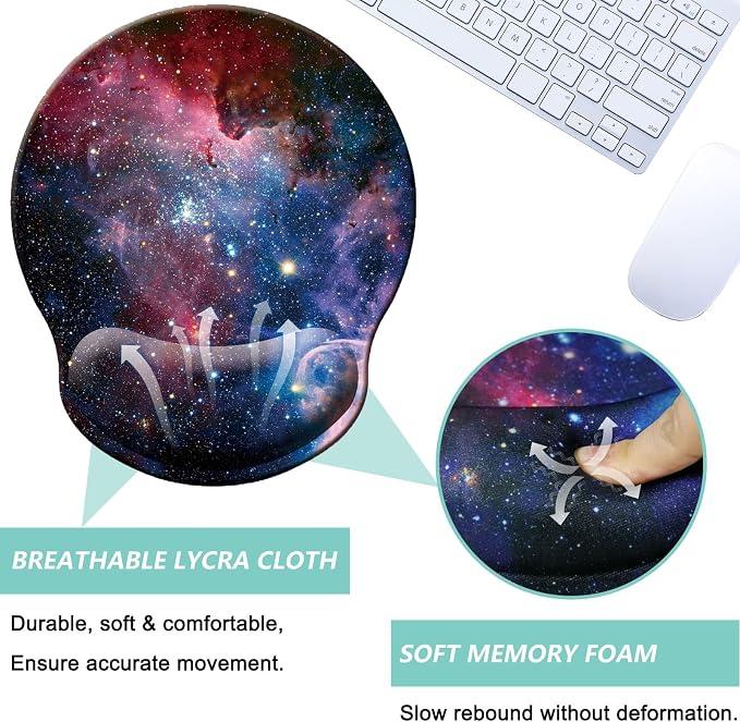 Mouse Pad with Wrist Support, Ergonomic Mouse Pad with Memory Foam Wrist Rest - Image 3
