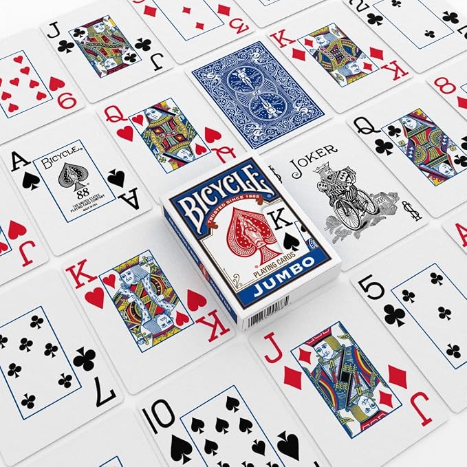 Bicycle Jumbo Index Playing Cards, 2 Pack Large Print Poker Size Deck of Cards - Image 4