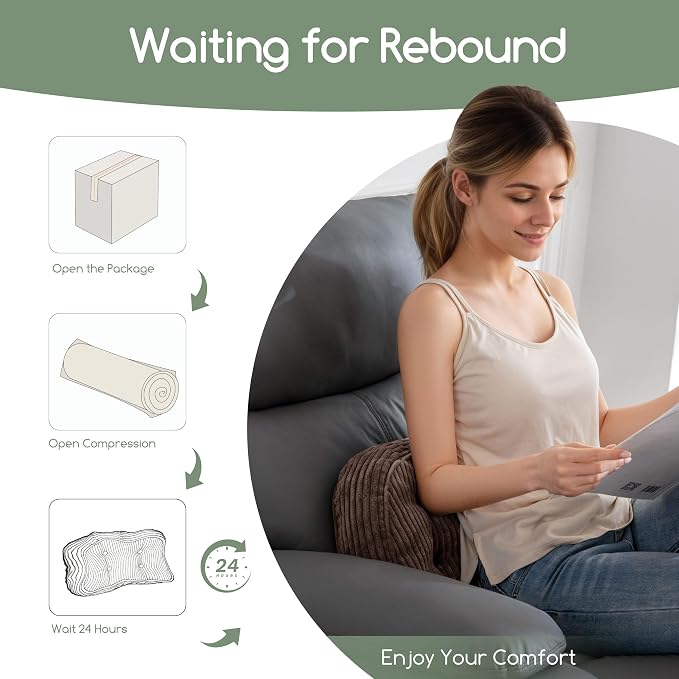HIGOGOGO Lumbar Support Pillow for Recliner Chair/Accent Chair/Couch/Office - Image 8