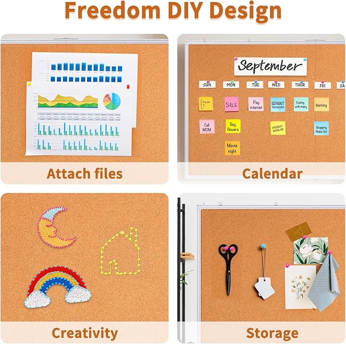 maxtek Large Cork Board 72 x 48 in, Bulletin Board for Walls, 6'x 4' Extra Aluminum Framed Corkboard, Foldable Wall Mounted Back to School Pin Memo Notice Cork Board for Office, Home Wall Display-DeskLoop Office