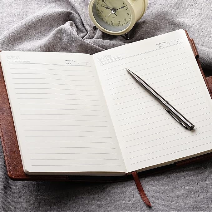 WEMATE Diary with Lock, A5 PU Leather Journal with Lock 240 Pages, Vintage - Image 7
