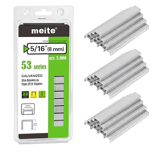 meite JT21 Staples, 5/16 Inch Galvanized Fine Wire Staples by meite