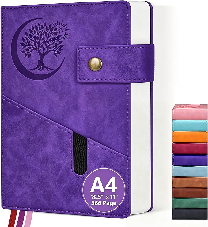 PAIBAS 8.5 x 11 Lined Notebook Journal 366 Pages Leather Journal by PAIBAS