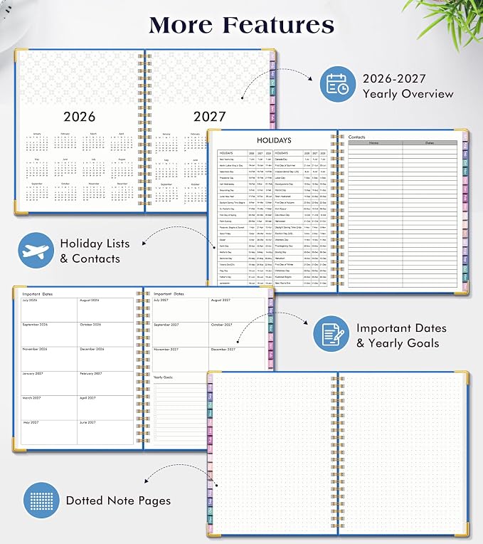 Academic Planner 2026-2027, 18 Months Weekly and Monthly Hardcover Planner - Image 6