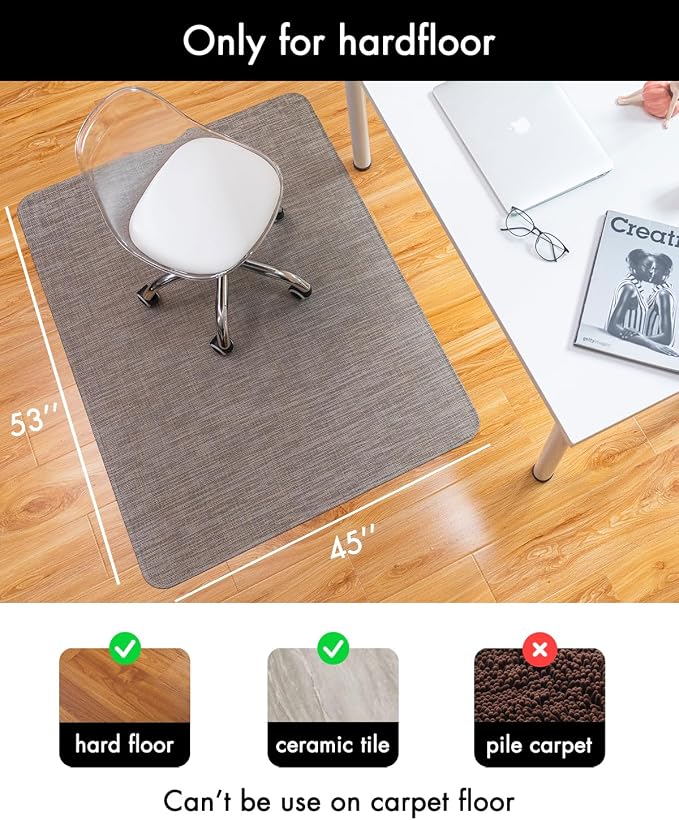 Baroyal Office Chair Mat for Hardwood Floor Under Desk Computer Rolling Chair - Image 3