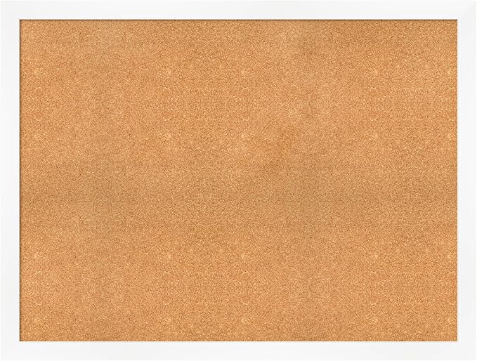 Amanti Art Natural Cork Board for Wall, 37x49 Vision Board with White Frame, Oversize Corkboard Office Decor for Home Organization, Modern Corkboard Pinboard to Display Items for Home Organization in-DeskLoop Office