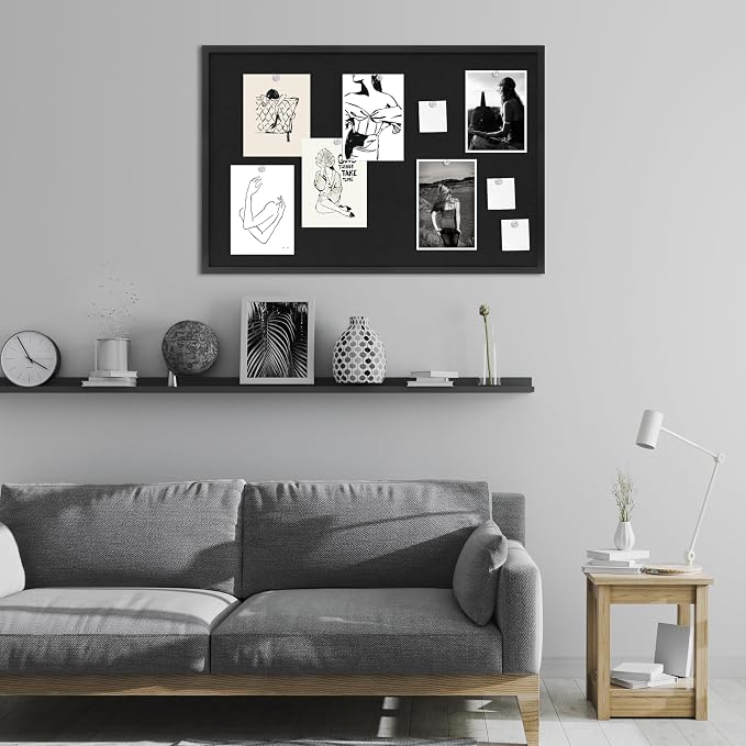 DAHAPYBOO Cork Board with Linen Black, Bulletin Board 36"x24" | Corkboards - Image 7