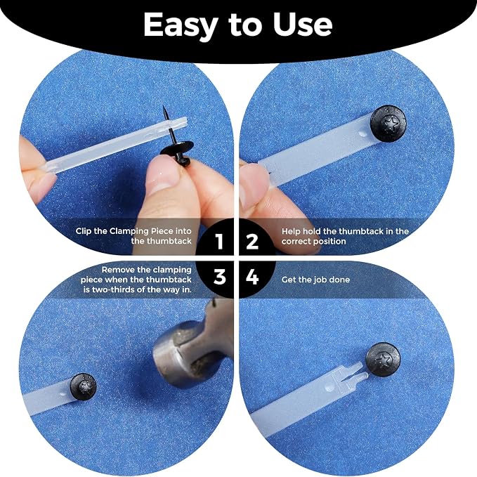 50 PCS Thumb Tacks for Wall Picture Hangers, Double Headed Picture Hanging - Image 3