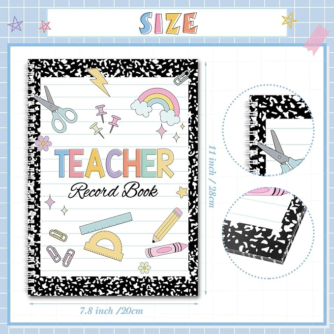 Fuyoooo Teacher Record Book 2026-2027 Teacher Grade Books Spiral Bound Record - Image 2