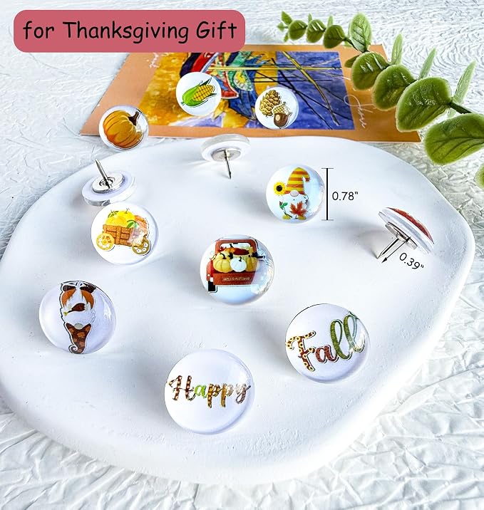 Thumb Tacks 24Pcs Thanksgiving Decorative Pushpins - Image 4