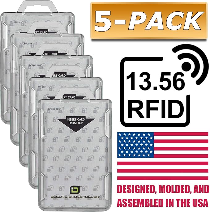ID Stronghold - Pack of 5 - RFID Blocking Secure Badge Holder - Duolite 2 Card - Image 6
