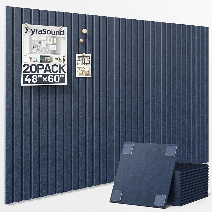 Large Cork Board for Wall 48" x 60" Blue Bulletin Board by Unknown