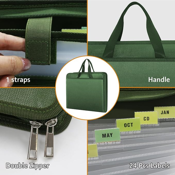onvvippiv File Organizer Fireproof Expanding Accordion File Folder | Document - Image 4