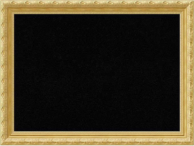 Amanti Art Black Cork Board for Wall, 24x32 Vision Board with Gold Wood Frame, Medium Corkboard Office Decor for Home Organization, Traditional Corkboard Pinboard to display items for home-DeskLoop Office