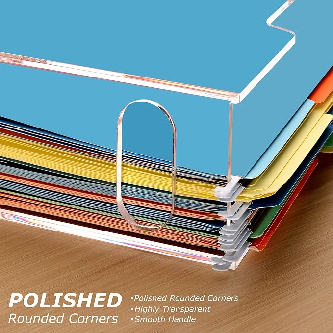 Clear Acrylic Hanging File Organizer Box - Image 7