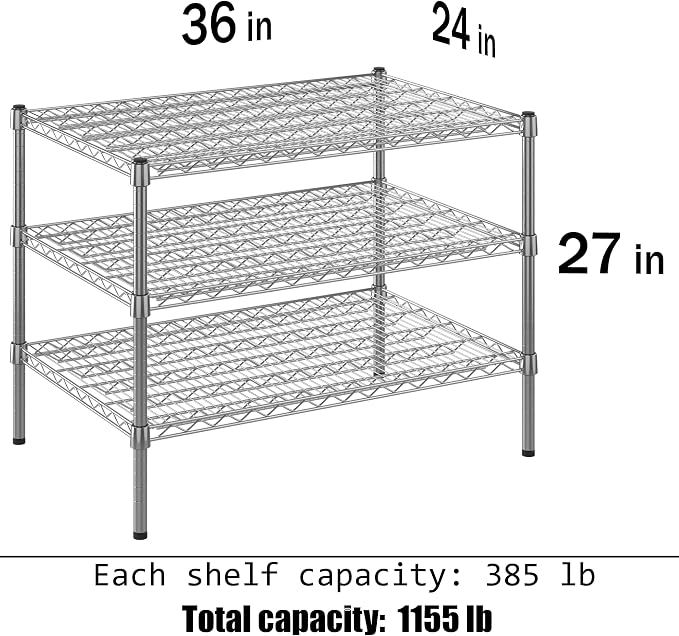 Regal Altair 24" Deep x 36" Wide x 27" Height Wire Shelving Kit | 3-Tier | NSF - Image 3