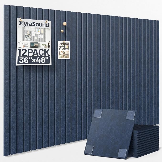 Large Cork Board for Wall 36" x 48" Blue Bulletin Board by Unknown