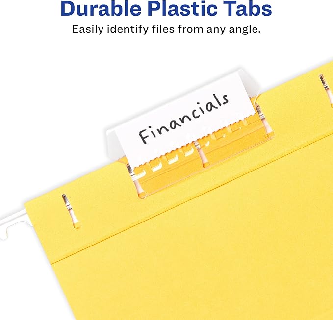 Avery Hanging File Folder Tabs and Inserts, 1/5 Cut, 20 File Folder Tabs and - Image 4