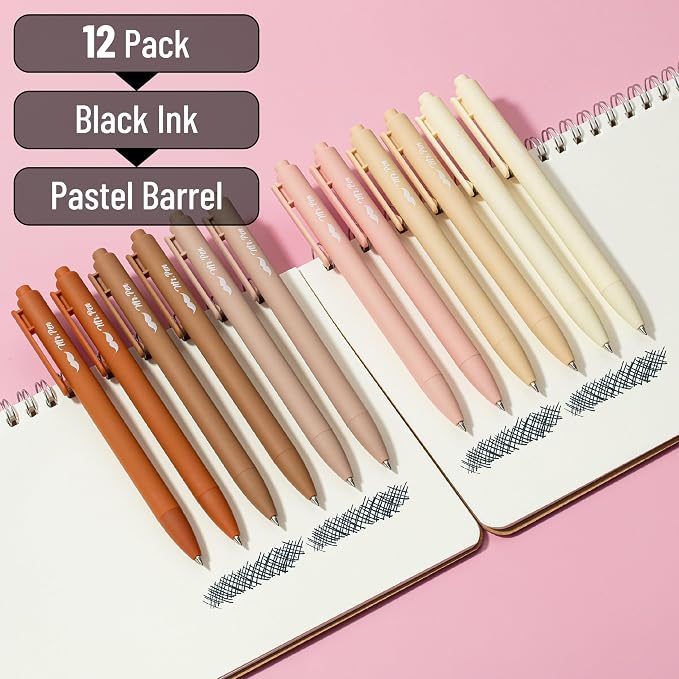 Mr. Pen- Retractable Gel Pens, 12 Pack, Natural Colors Barrels | Fine Point - Image 2