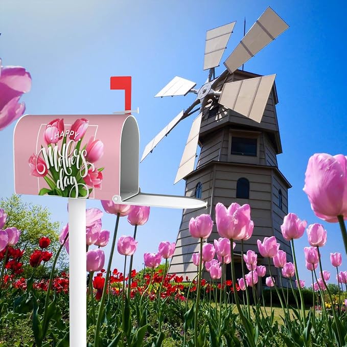 Mailbox Cover Happy Mothers Day, Beautiful Flower Print Outdoor Mail Cover - Image 2